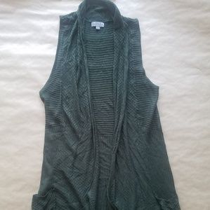 Green Sleeveless Cardigan
